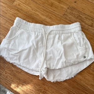 Roxy White Athletic Shorts with Elastic Waistband